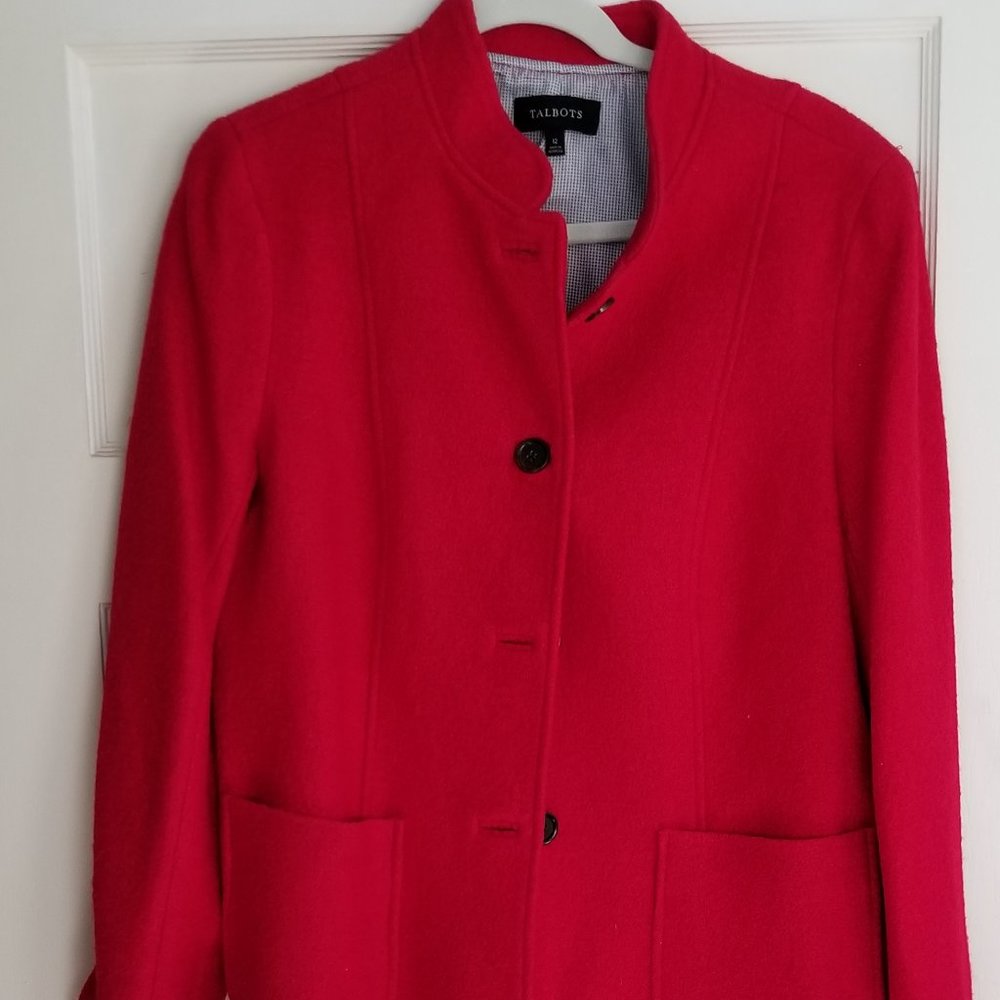 Red Boiled Wool Jacket - image 1